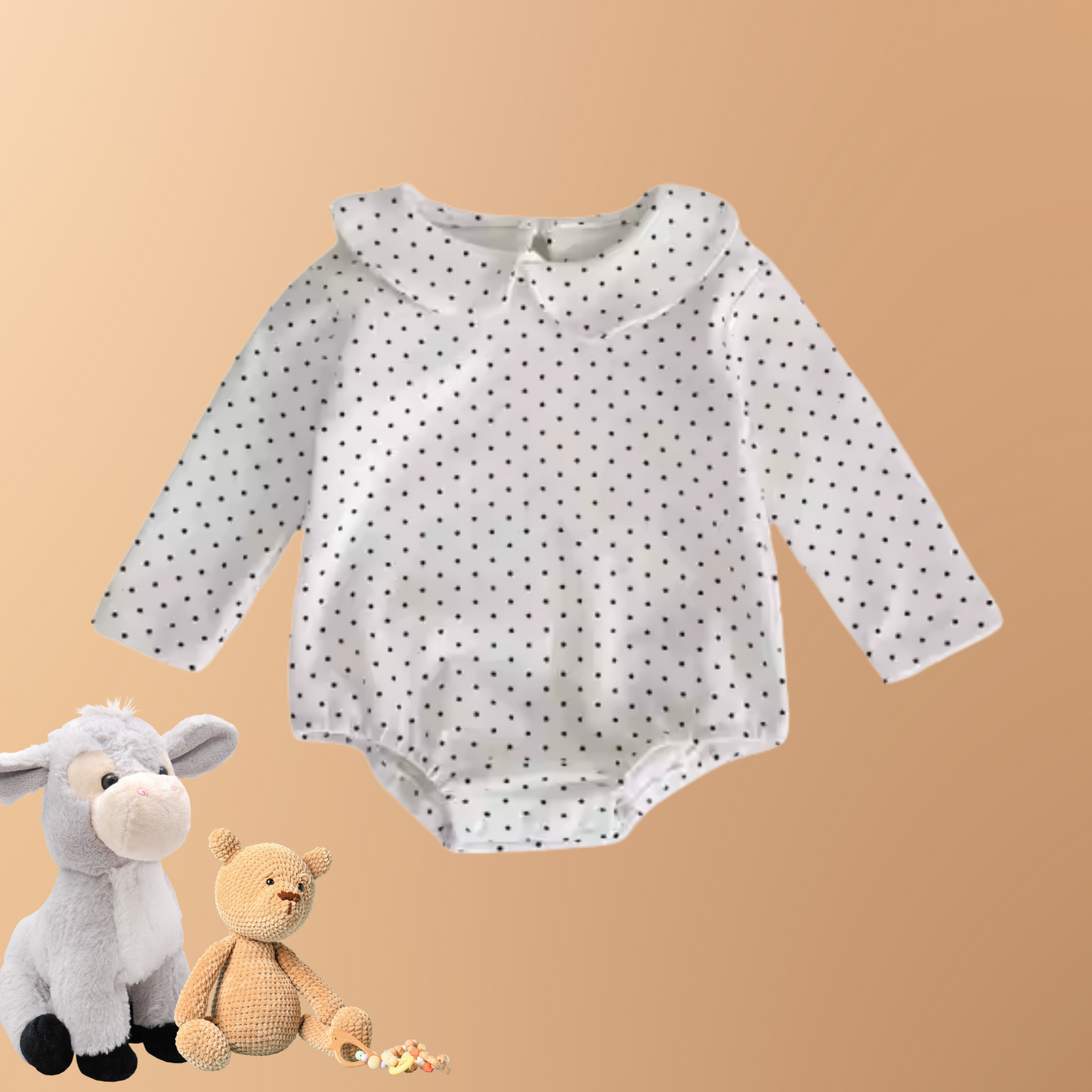 Xavier & Beau Newborn Baby Romper – Gestreepte Lange Mouwen Voorjaarsoutfit (0-3 Jaar) | Zachte Katoenmix Knoopsluiting Jumpsuit voor Meisjes