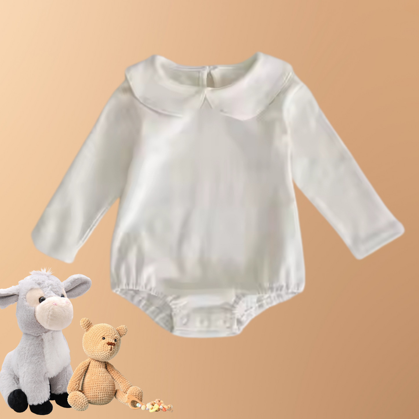 Xavier & Beau Newborn Baby Romper – Gestreepte Lange Mouwen Voorjaarsoutfit (0-3 Jaar) | Zachte Katoenmix Knoopsluiting Jumpsuit voor Meisjes